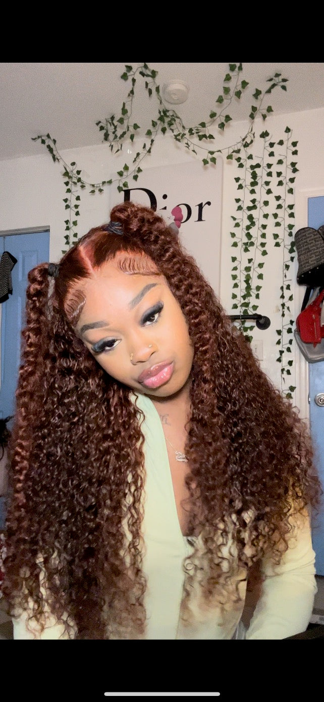 13x4 Reddish Brown Jerry Curly