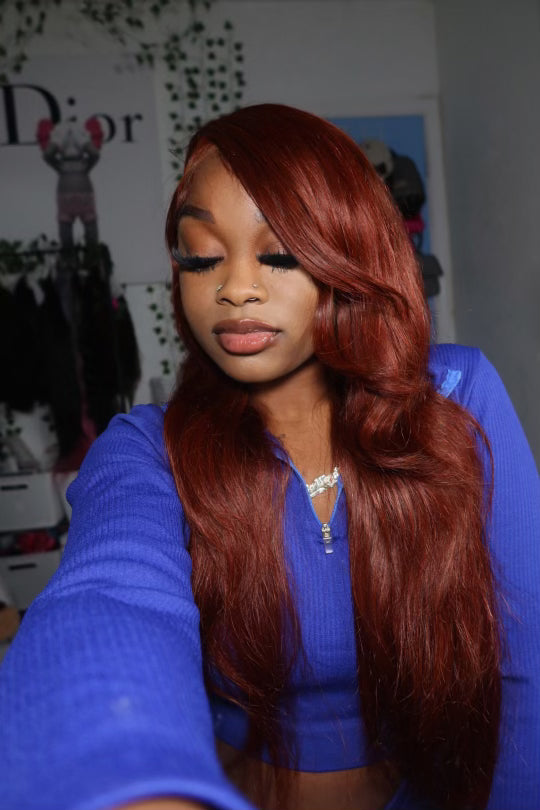 6x5 Reddish Brown Glueless Closure