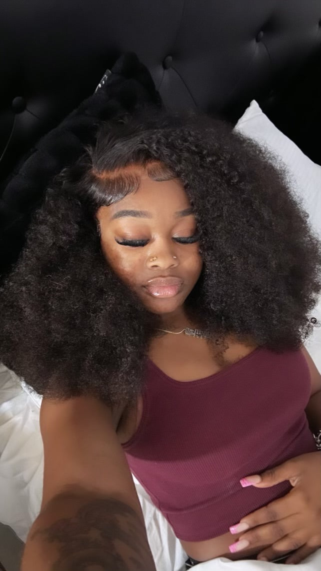 5x5 Afro Kinky Curly HD Transparent Wig