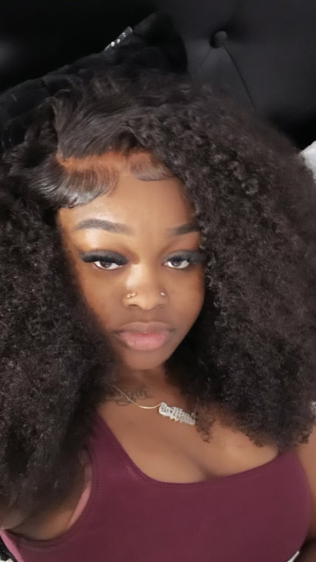 5x5 Afro Kinky Curly HD Transparent Wig
