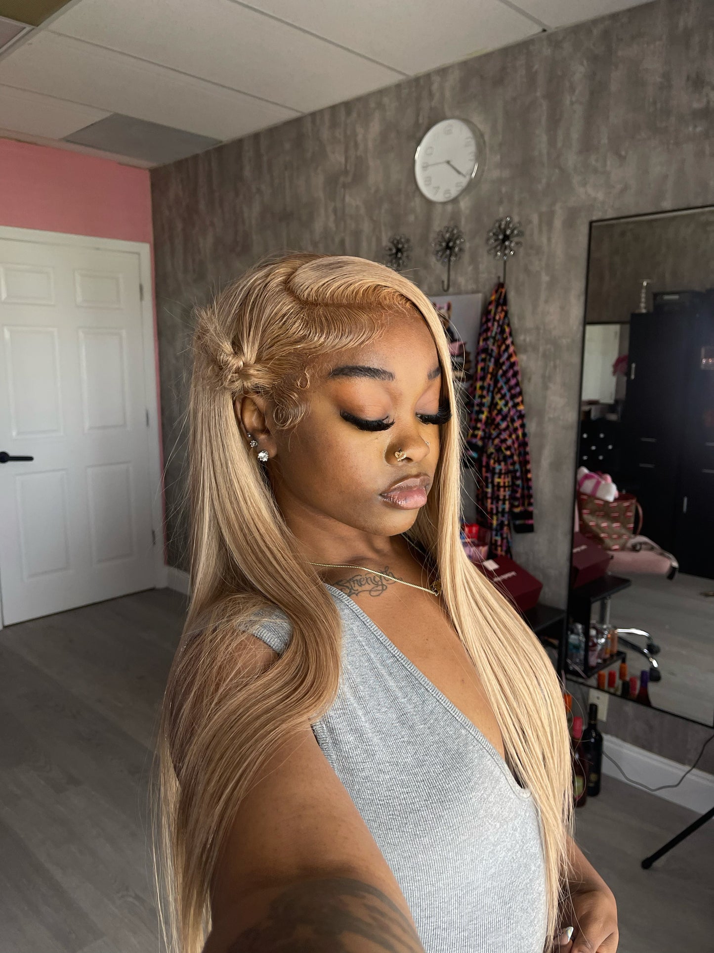 13x4 Straight Ash Blonde Wig