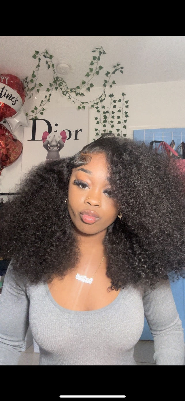 6x5 HD Kinky Curly Glueless Wig