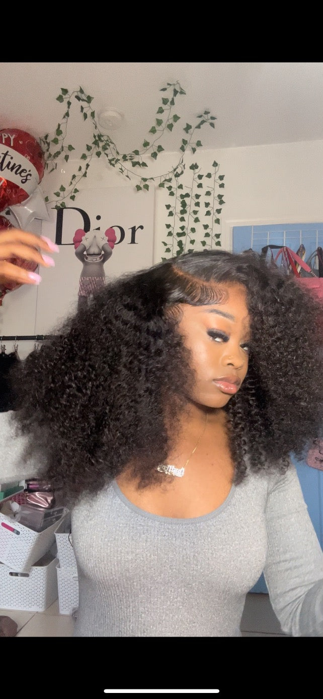6x5 HD Kinky Curly Glueless Wig