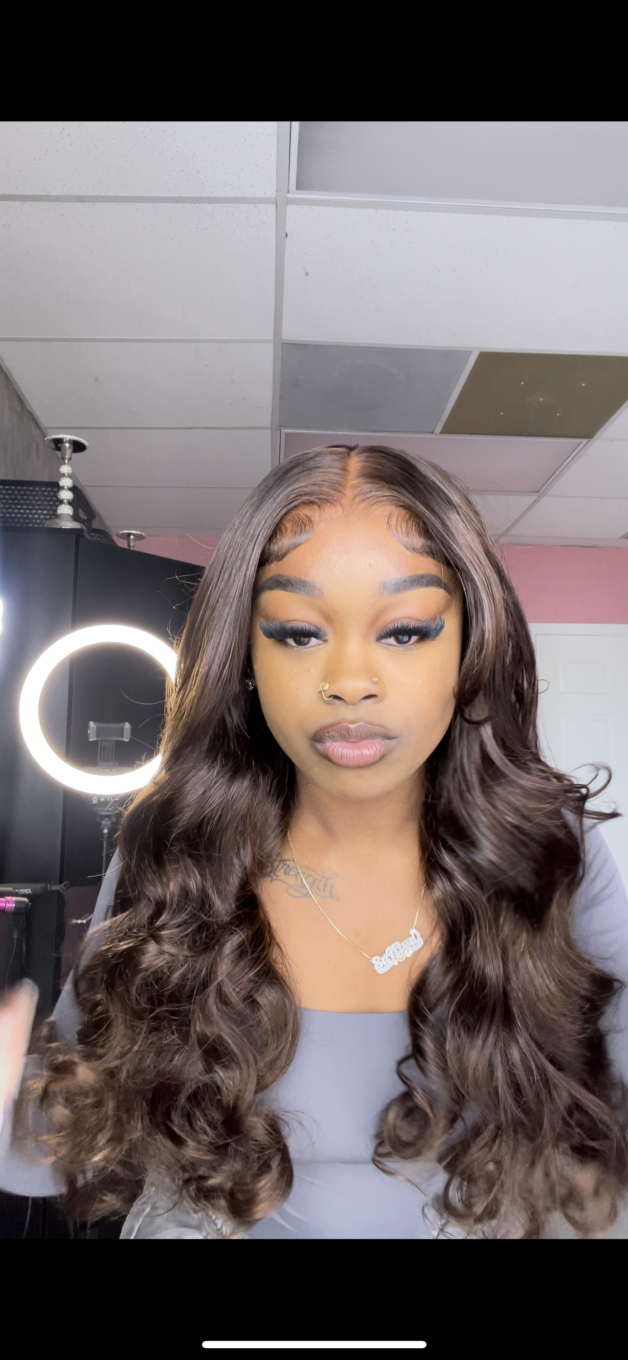 4x7 Glueless Closure Choc Brown Wig
