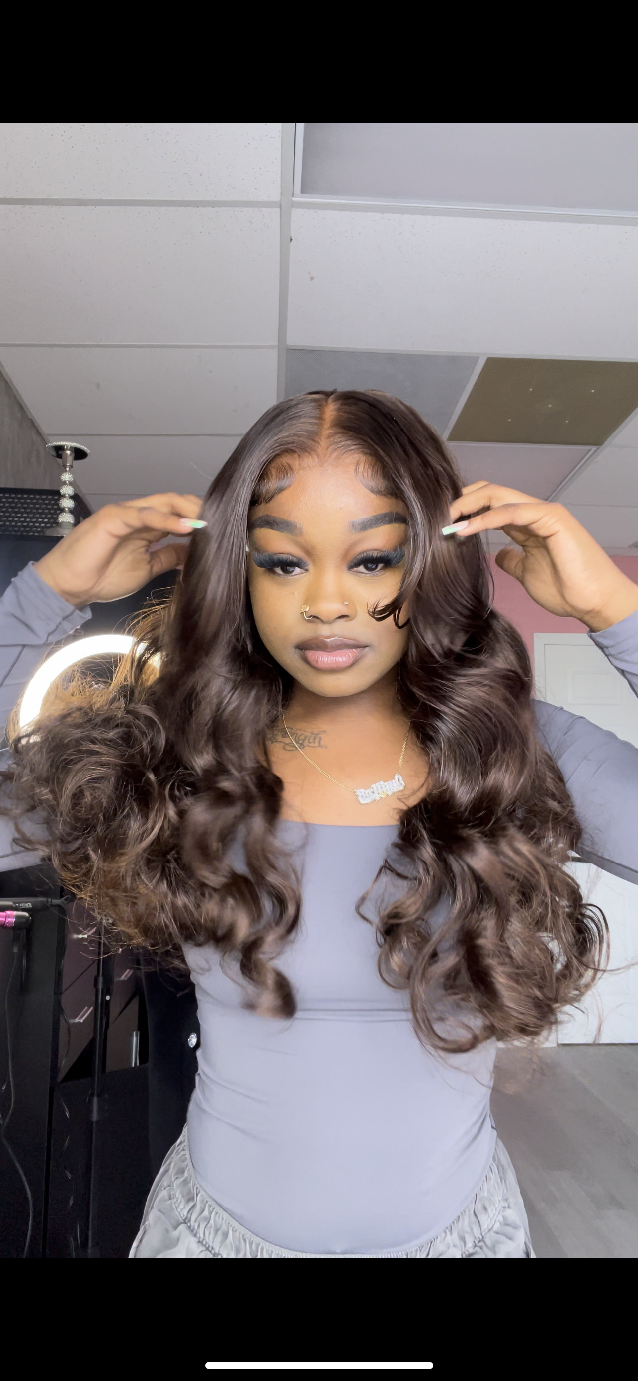 4x7 Glueless Closure Choc Brown Wig