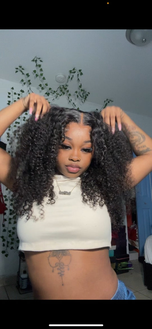 6x4 HD Kinky Curly Glueless Wig