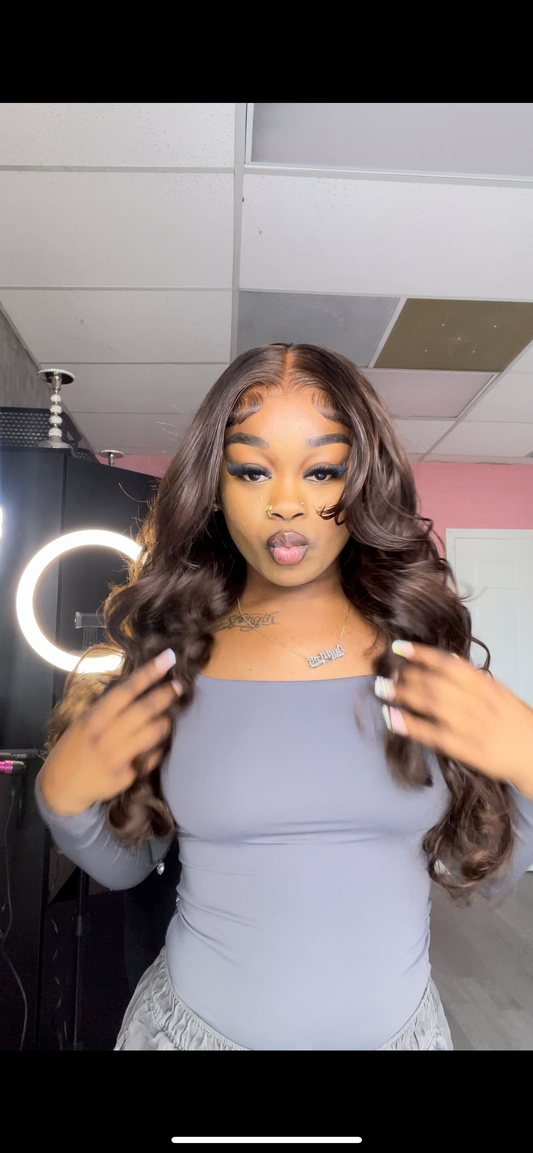 4x7 Glueless Closure Choc Brown Wig