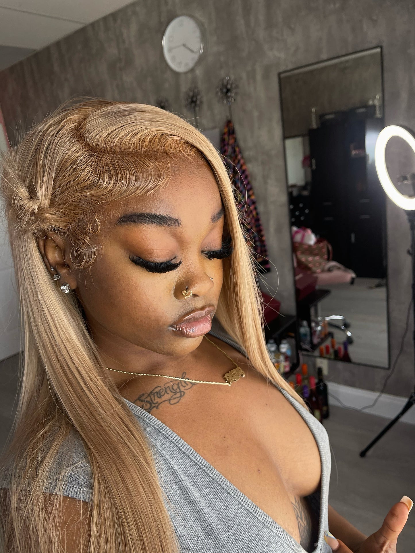 13x4 Straight Ash Blonde Wig