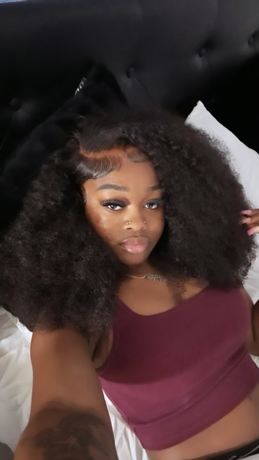 5x5 Afro Kinky Curly HD Transparent Wig