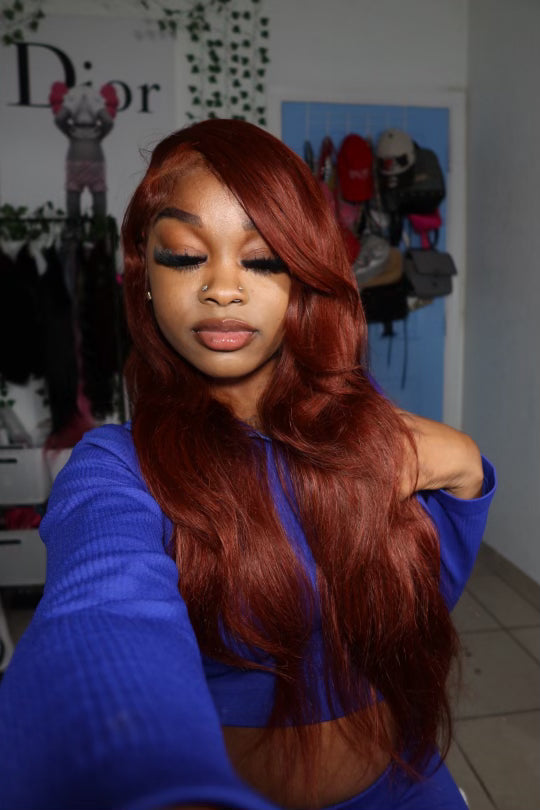 6x5 Reddish Brown Glueless Closure