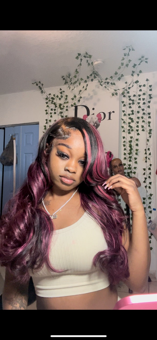 13x4 Purple Highlight Wig
